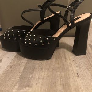 Black platform heels